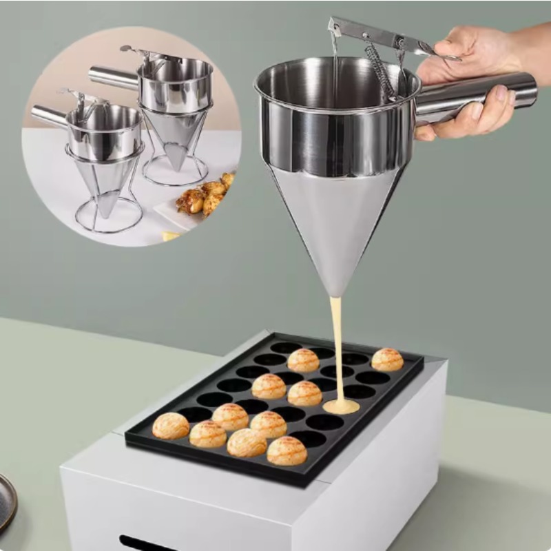 Home Cooking Help - 600/1200ML stainless steel liquid funnel dispenser,