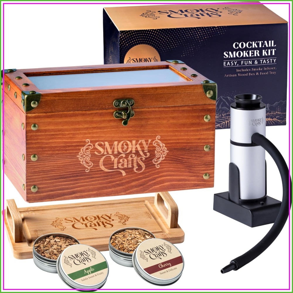 Smoker Box Wood Chip - Whiskey Smoker Kit with Smoke Gun,