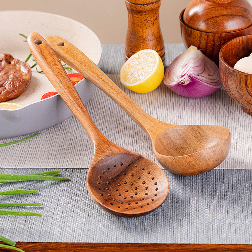 1Set Wooden Spoon Utensil Set  - Home Cooking Utensil Set บทวิจารณ์และราคา