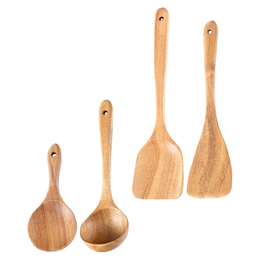 1Set Wooden Spoon Utensil Set  - Home Cooking Utensil Set บทวิจารณ์และราคา