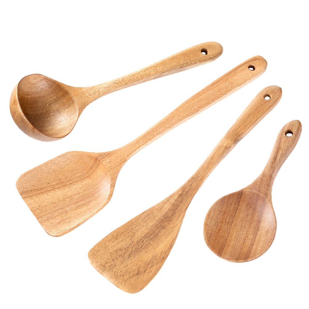 1Set Wooden Spoon Utensil Set  - Home Cooking Utensil Set บทวิจารณ์และราคา