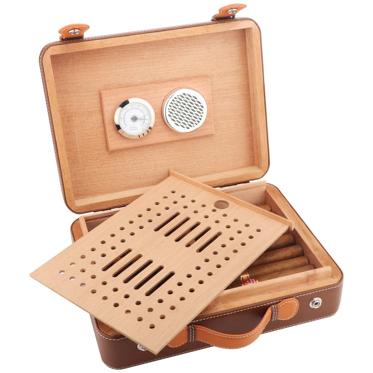 XIFEI Travel Cigar Humidor Box - Smoker Box Wood Chip บทวิจารณ์และราคา