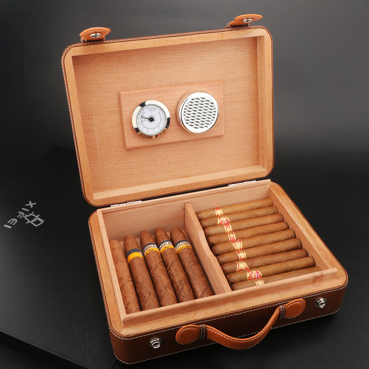 XIFEI Travel Cigar Humidor Box - Smoker Box Wood Chip บทวิจารณ์และราคา