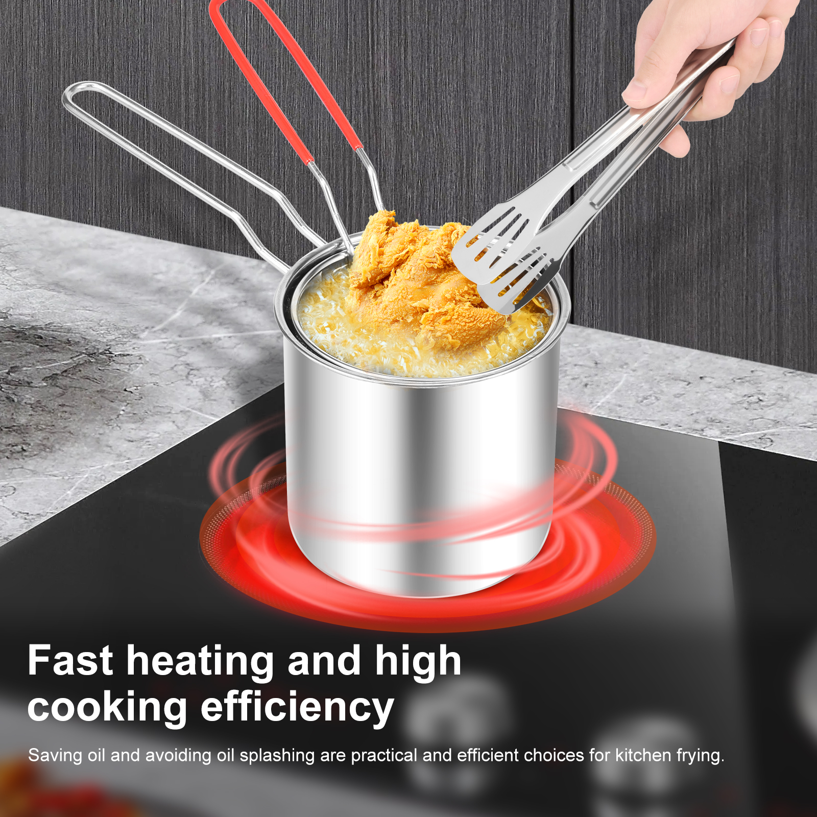 Deep Fryer Pots Stainless Stee - Home Cooking Oil บทวิจารณ์และราคา