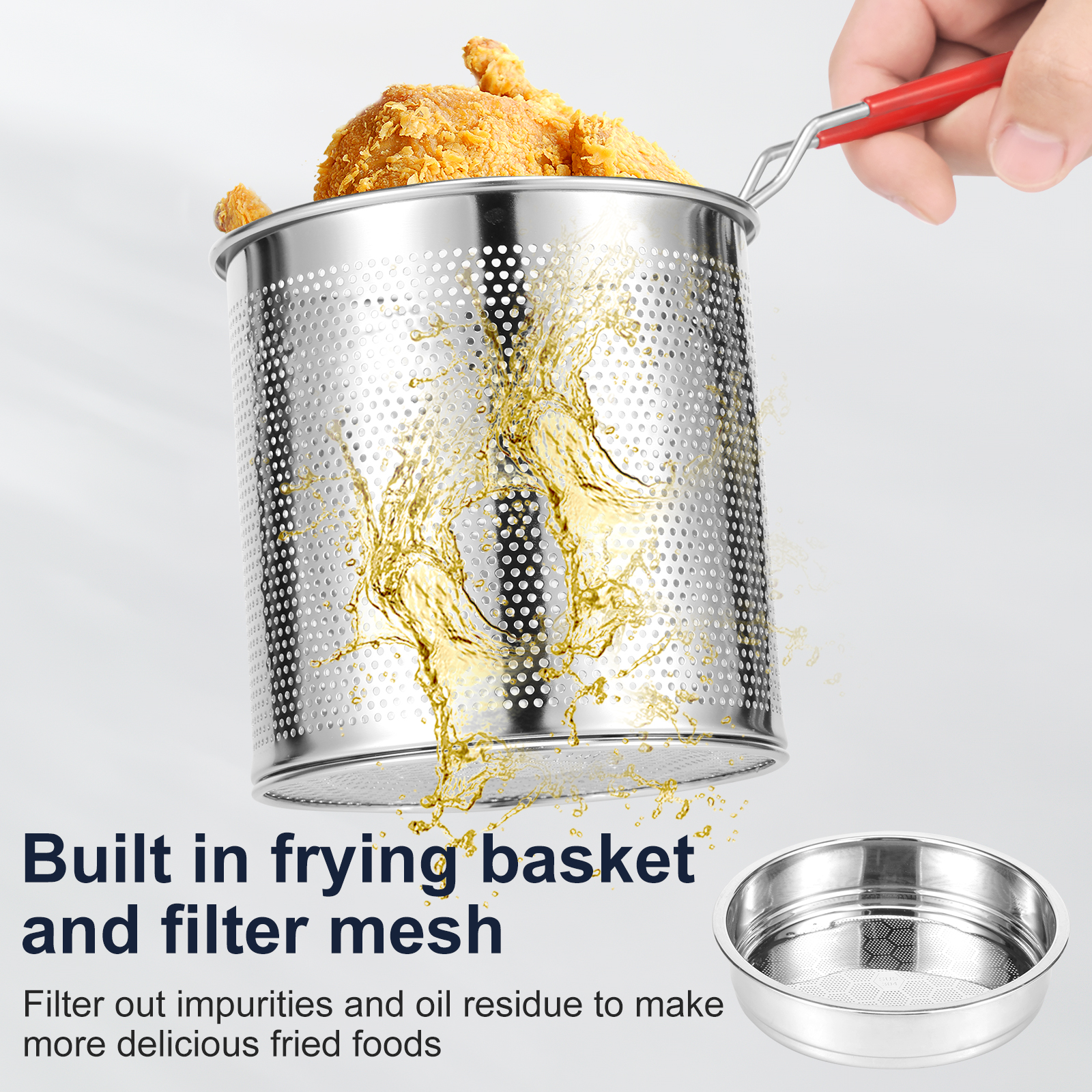 Deep Fryer Pots Stainless Stee - Home Cooking Oil บทวิจารณ์และราคา