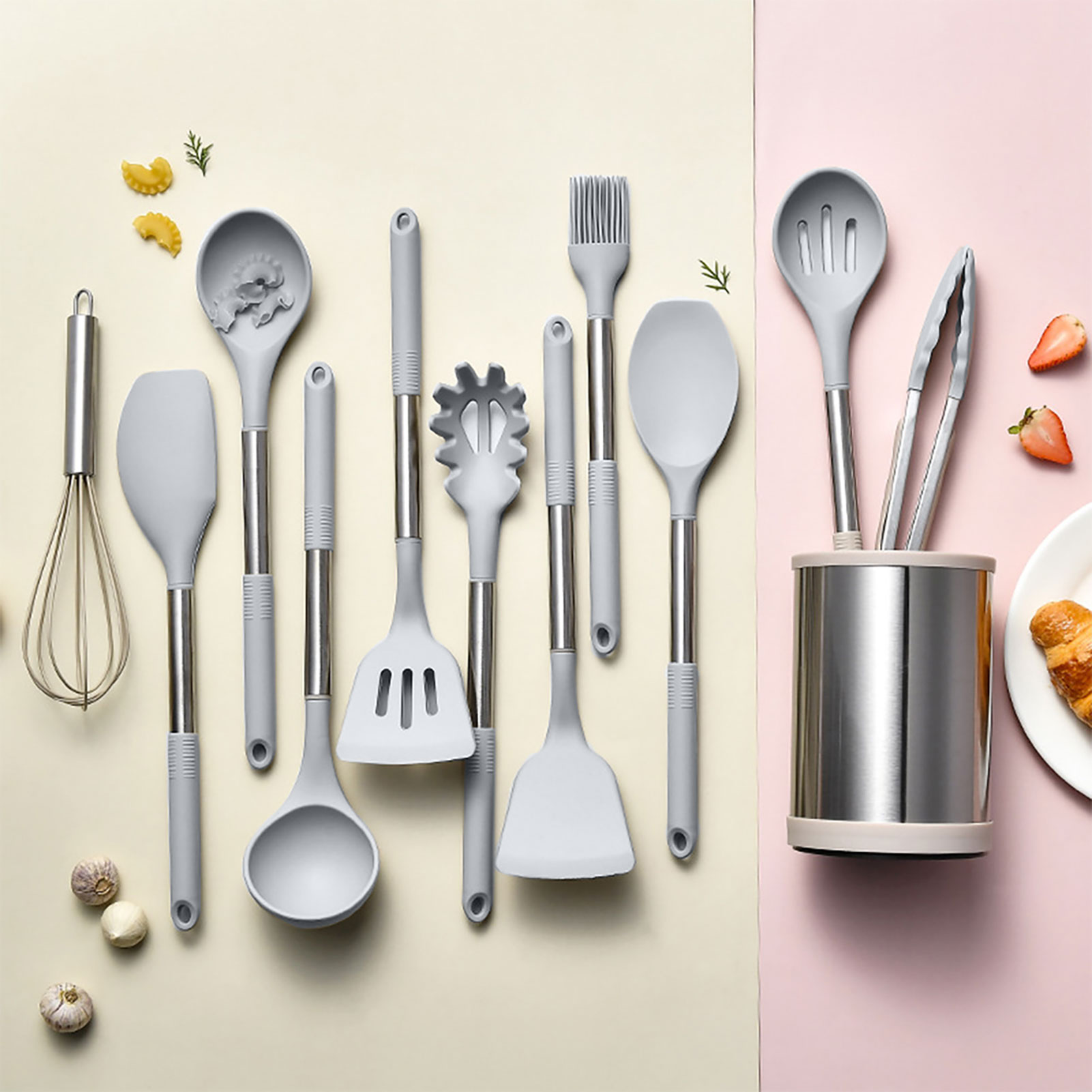 Kitchen Utensils Set Silicone  - Home Cooking Utensil Set บทวิจารณ์และราคา