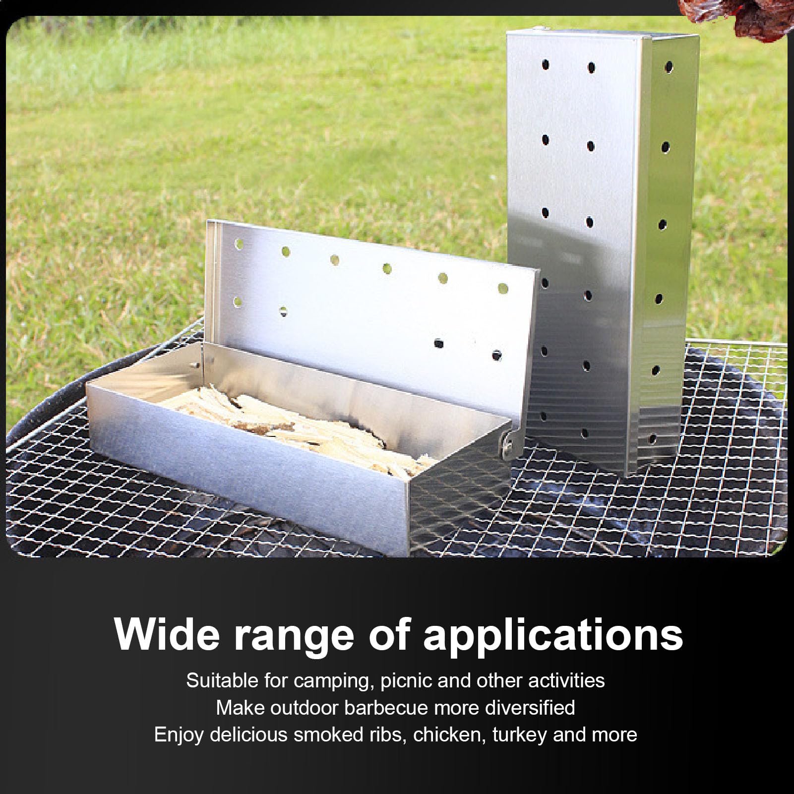 Heavy Duty Stainless Steel Smo - Smoker Box Wood Chip บทวิจารณ์และราคา