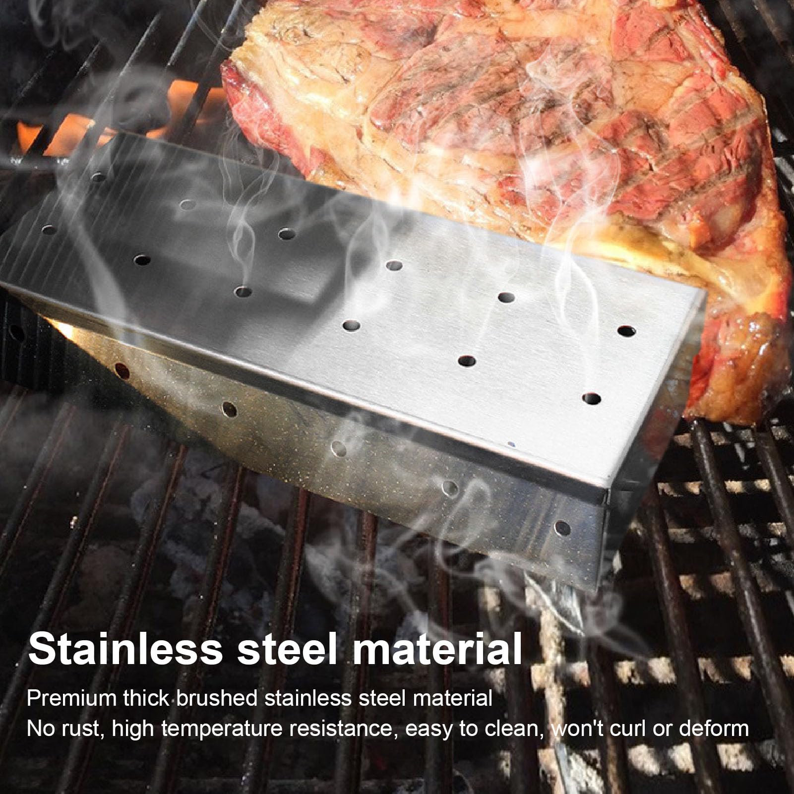 Heavy Duty Stainless Steel Smo - Smoker Box Wood Chip บทวิจารณ์และราคา