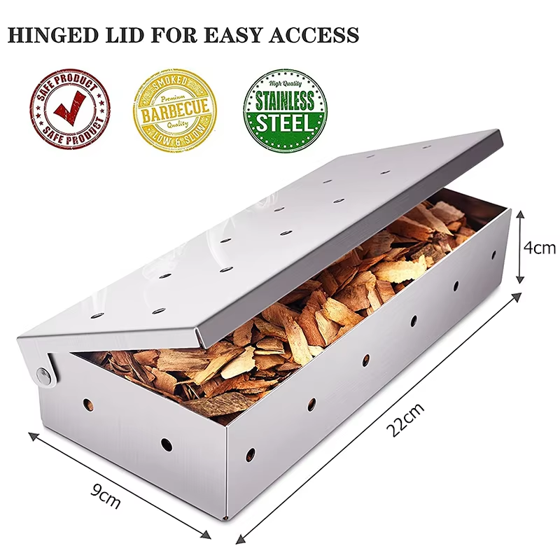 BBQ Smoker Box Stainless Steel - Smoker Box Wood Chip บทวิจารณ์และราคา