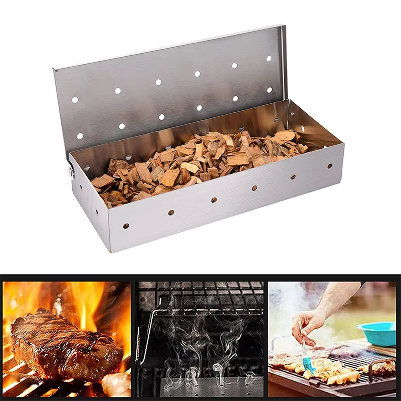 BBQ Smoker Box Stainless Steel - Smoker Box Wood Chip บทวิจารณ์และราคา