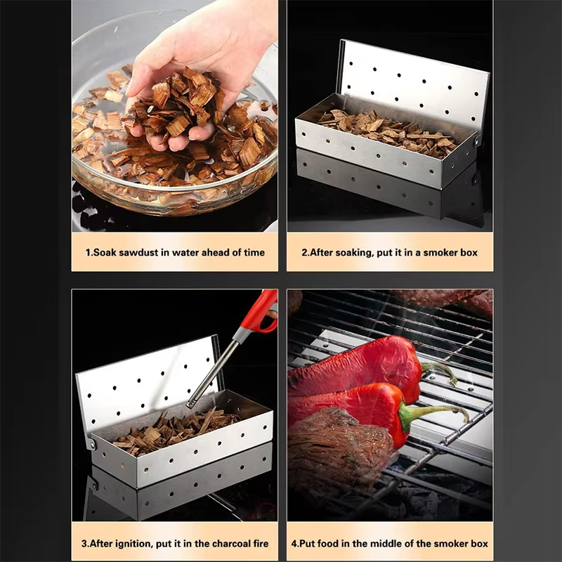 BBQ Smoker Box Stainless Steel - Smoker Box Wood Chip บทวิจารณ์และราคา