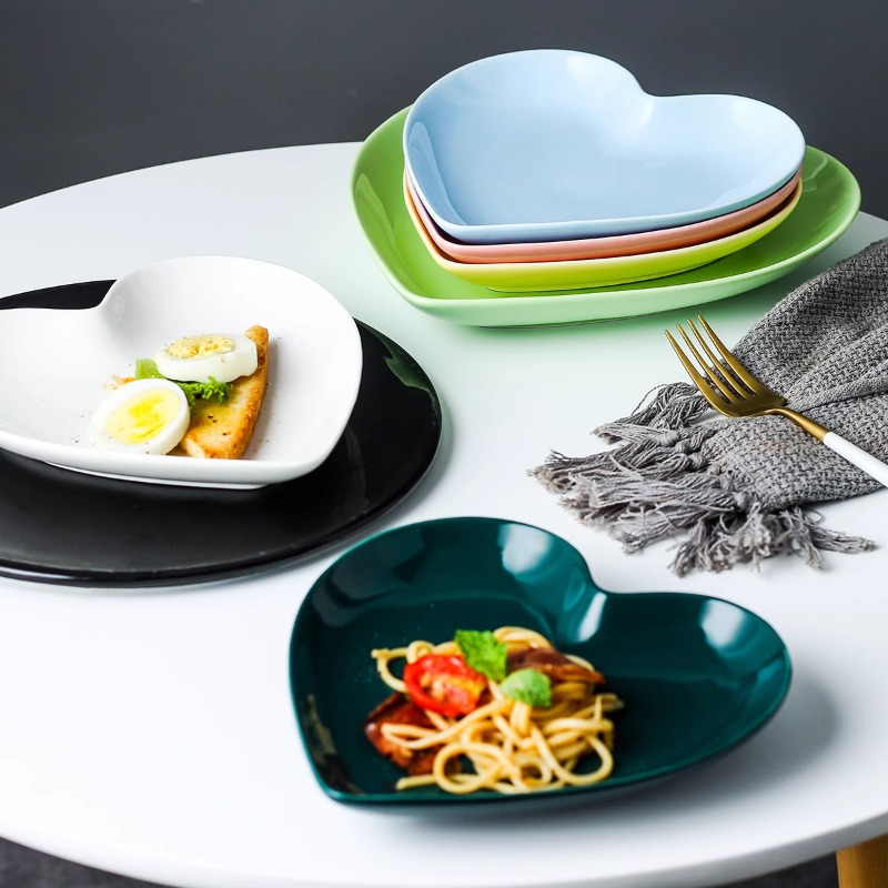 Creative Pink Heart Ceramic Pl - Home Cooking Order บทวิจารณ์และราคา