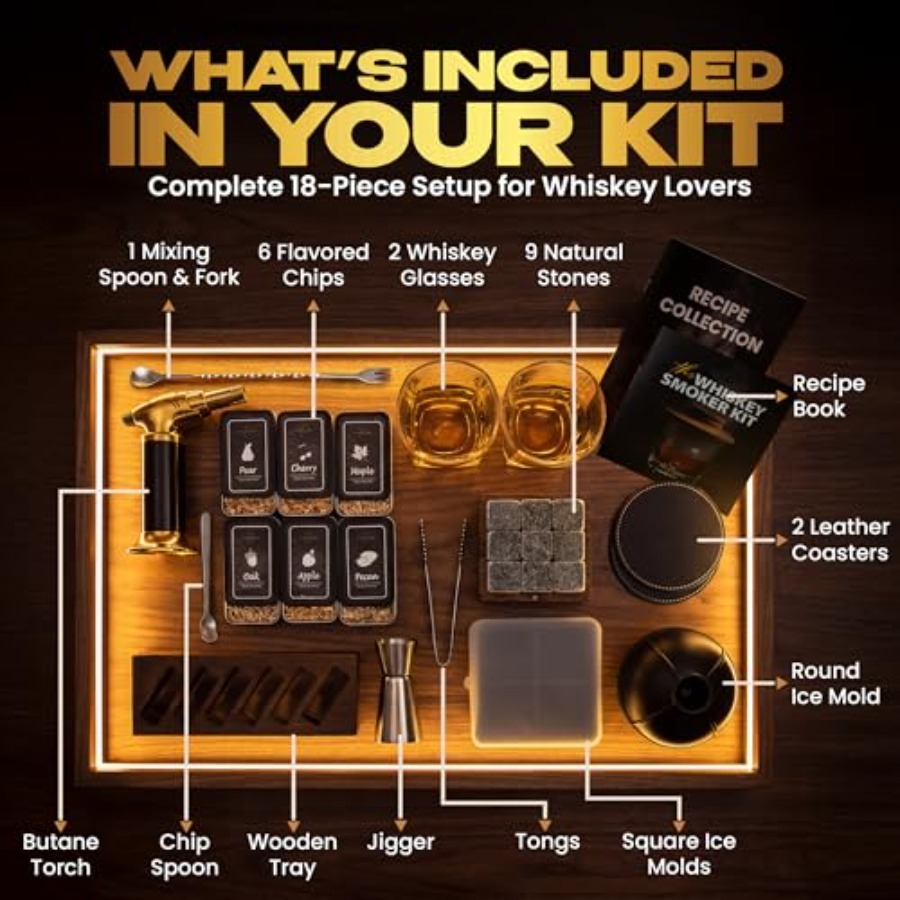 Premium Whiskey Smoker Kit Woo - Smoker Box Wood Chip บทวิจารณ์และราคา