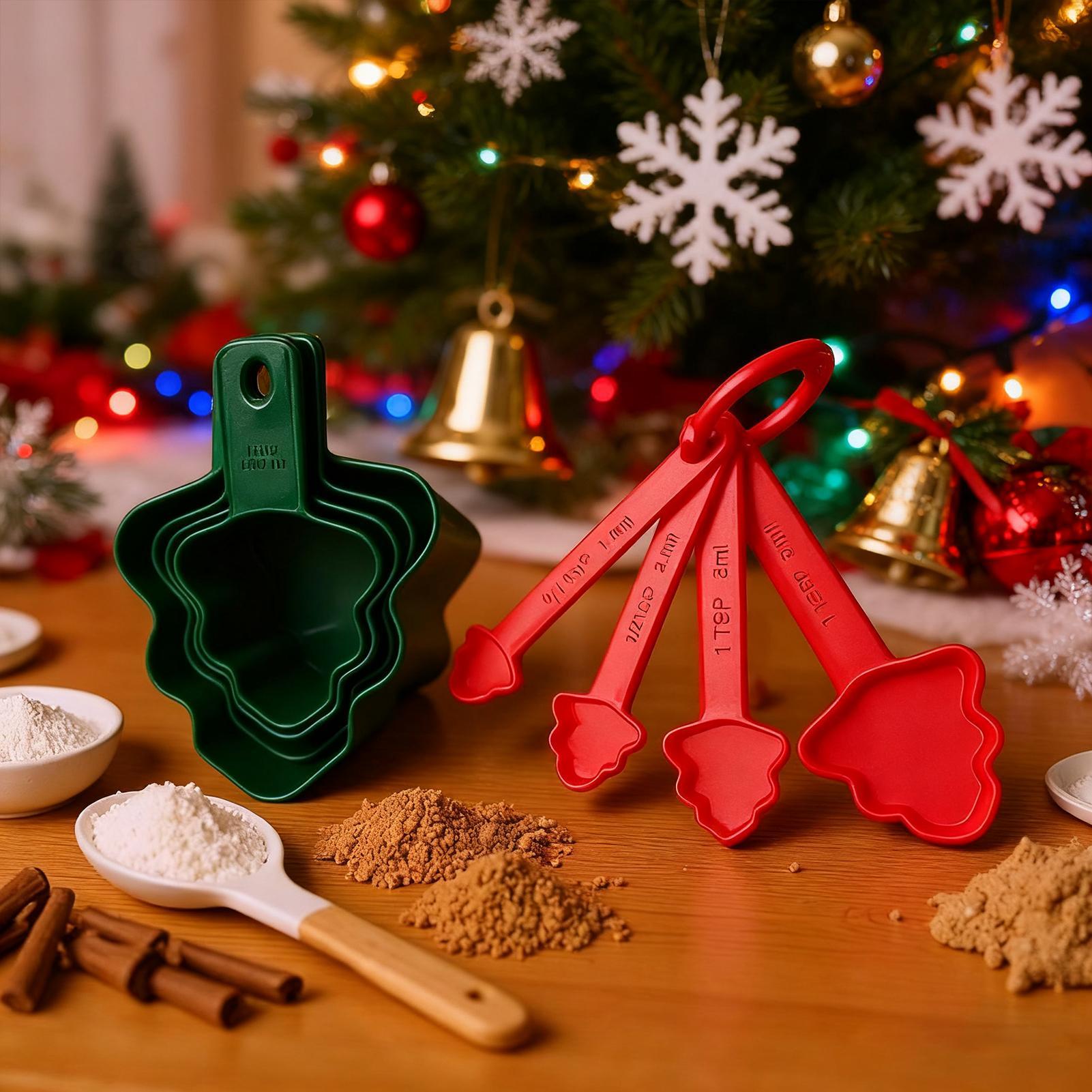 Christmas Measuring Cups And S - Home Cooking Utensil Set บทวิจารณ์และราคา