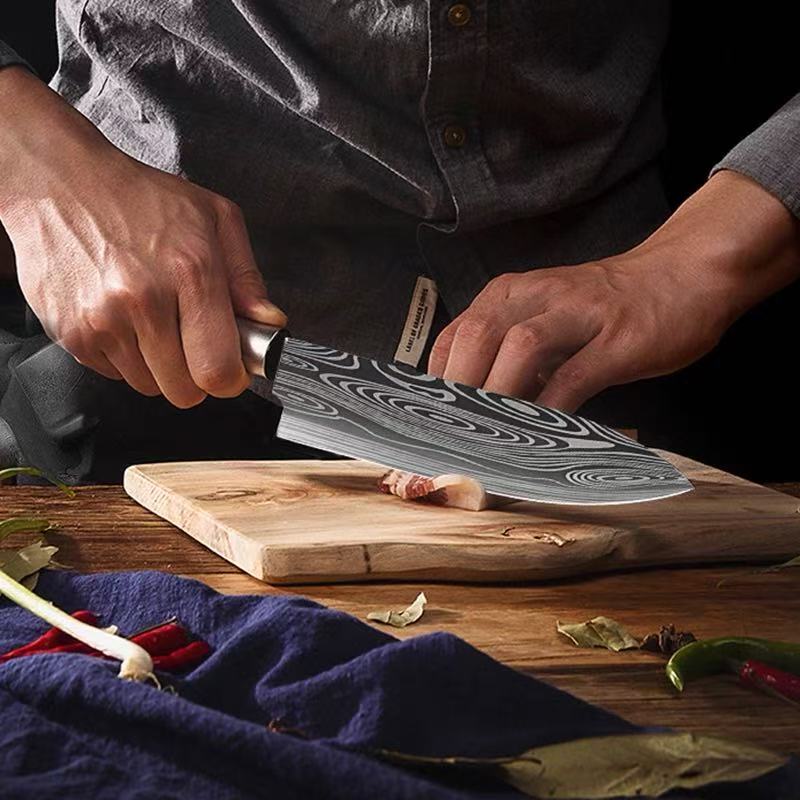 Damascus pattern Kitchen Knife - Home Cooking Help บทวิจารณ์และราคา