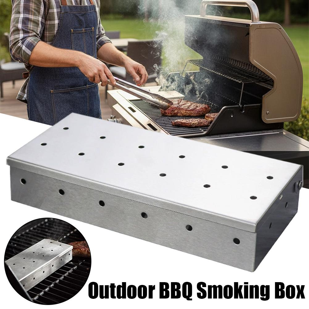 Stainless Steel BBQ Smoker Box - Smoker Box Wood Chip บทวิจารณ์และราคา