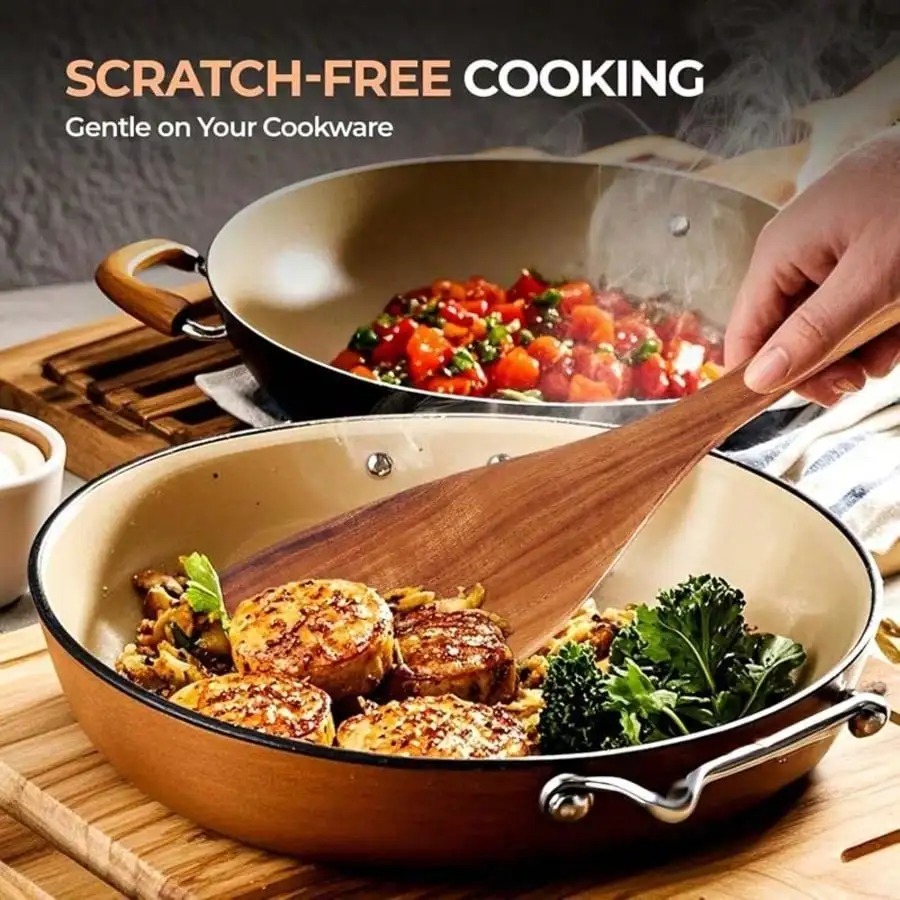 5 pcs Natural Acacia Wood Kitc - Home Cooking Utensil Set บทวิจารณ์และราคา