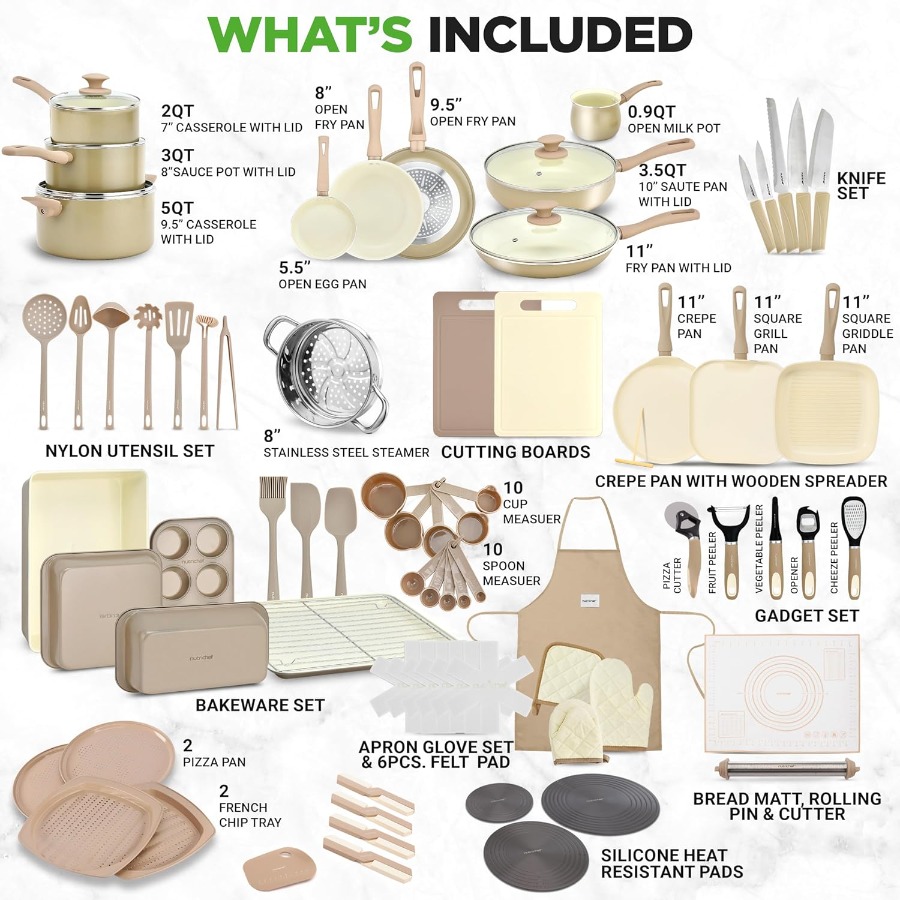 75Piece NonStick Pots and Pans - Home Cooking Utensil Set บทวิจารณ์และราคา