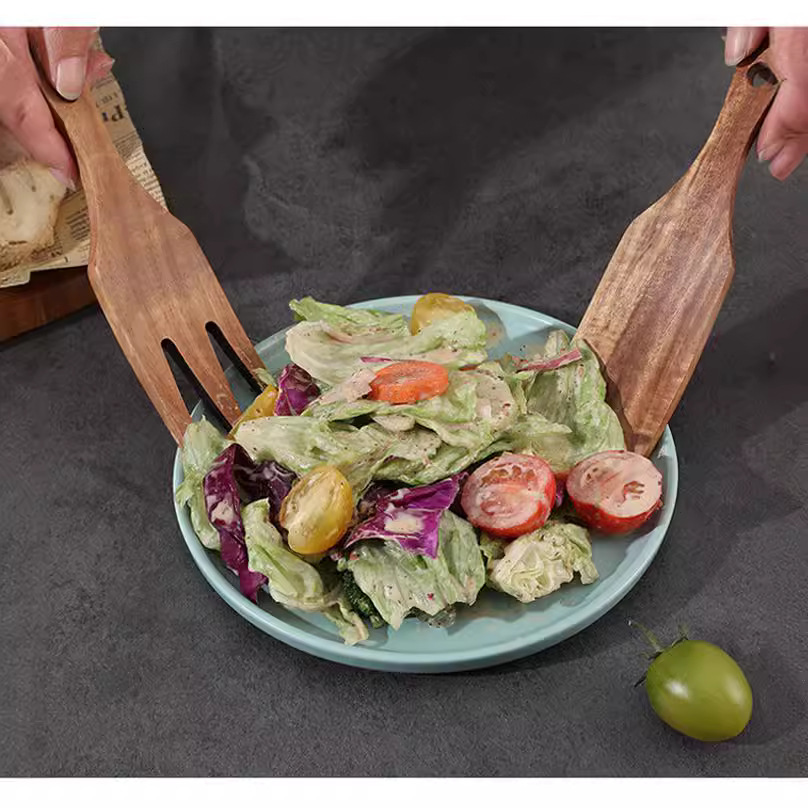Wooden Salad Server, Wood Sala - Home Cooking Utensil Set บทวิจารณ์และราคา