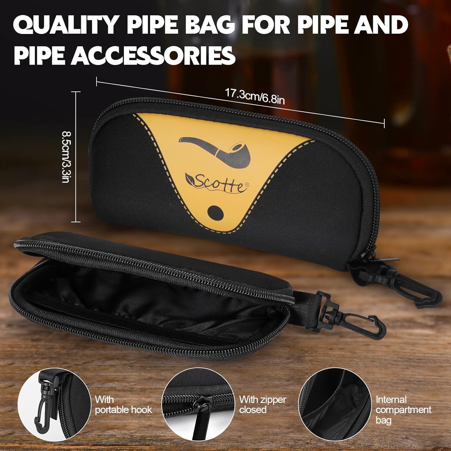 Tobacco Pipe Handmade Ebony Wo - Smoker Box Wood Chip บทวิจารณ์และราคา