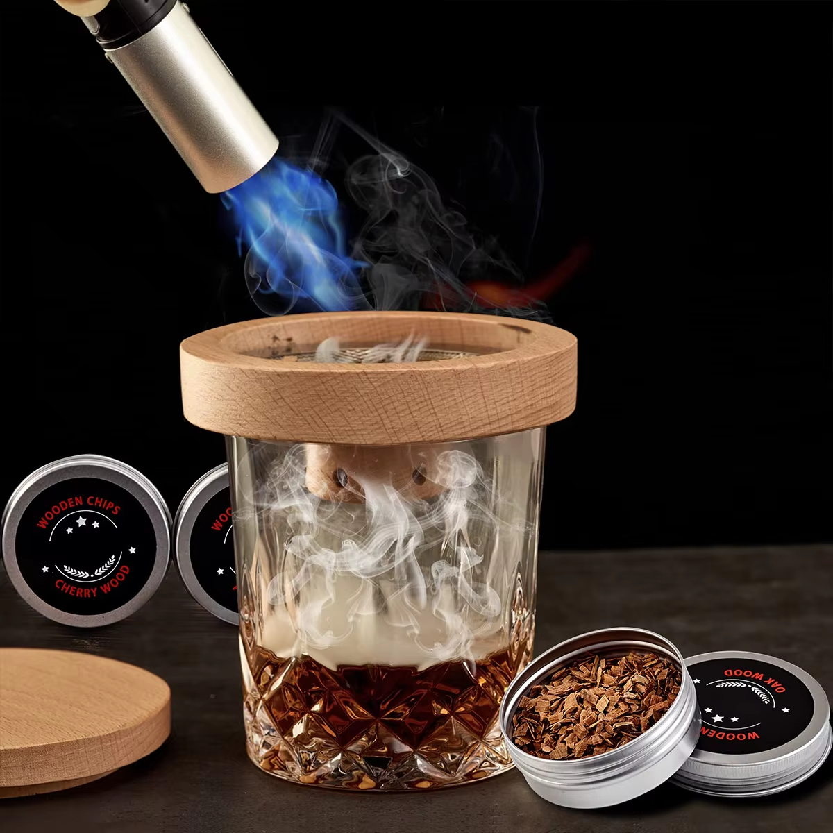 NEW Cocktail Smoker Set Bar Wo - Smoker Box Wood Chip บทวิจารณ์และราคา