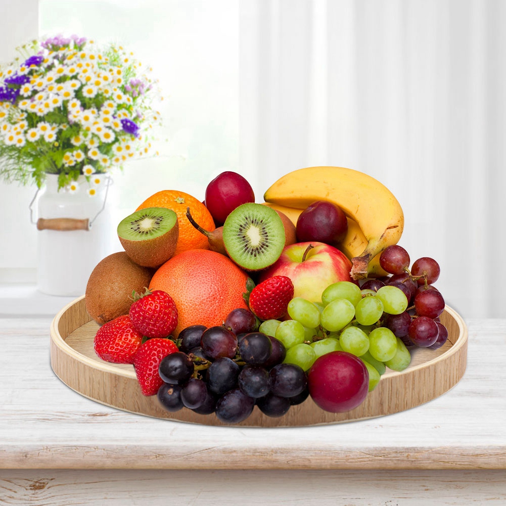 Wooden Serving Tray Tea Plate  - Home Cooking Recipes บทวิจารณ์และราคา