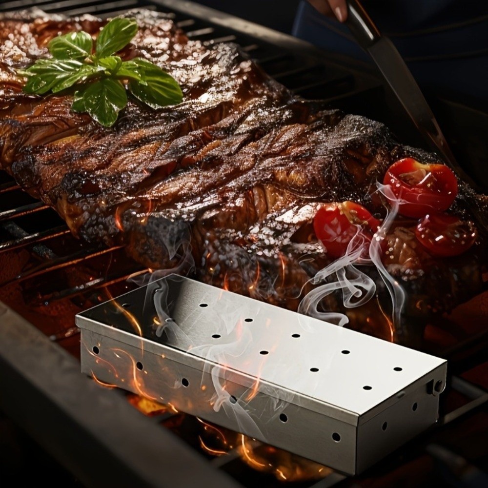 Stainless Steel BBQ Smoker Box - Smoker Box Wood Chip บทวิจารณ์และราคา