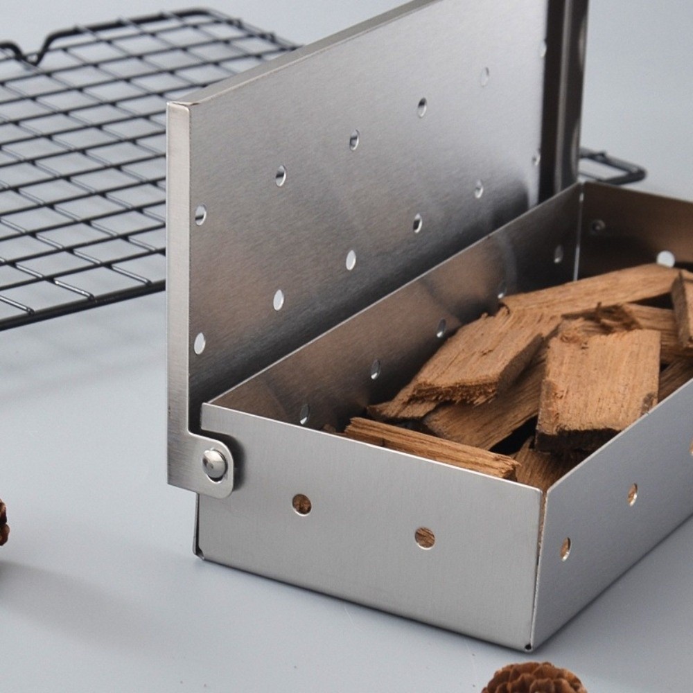 Stainless Steel BBQ Smoker Box - Smoker Box Wood Chip บทวิจารณ์และราคา