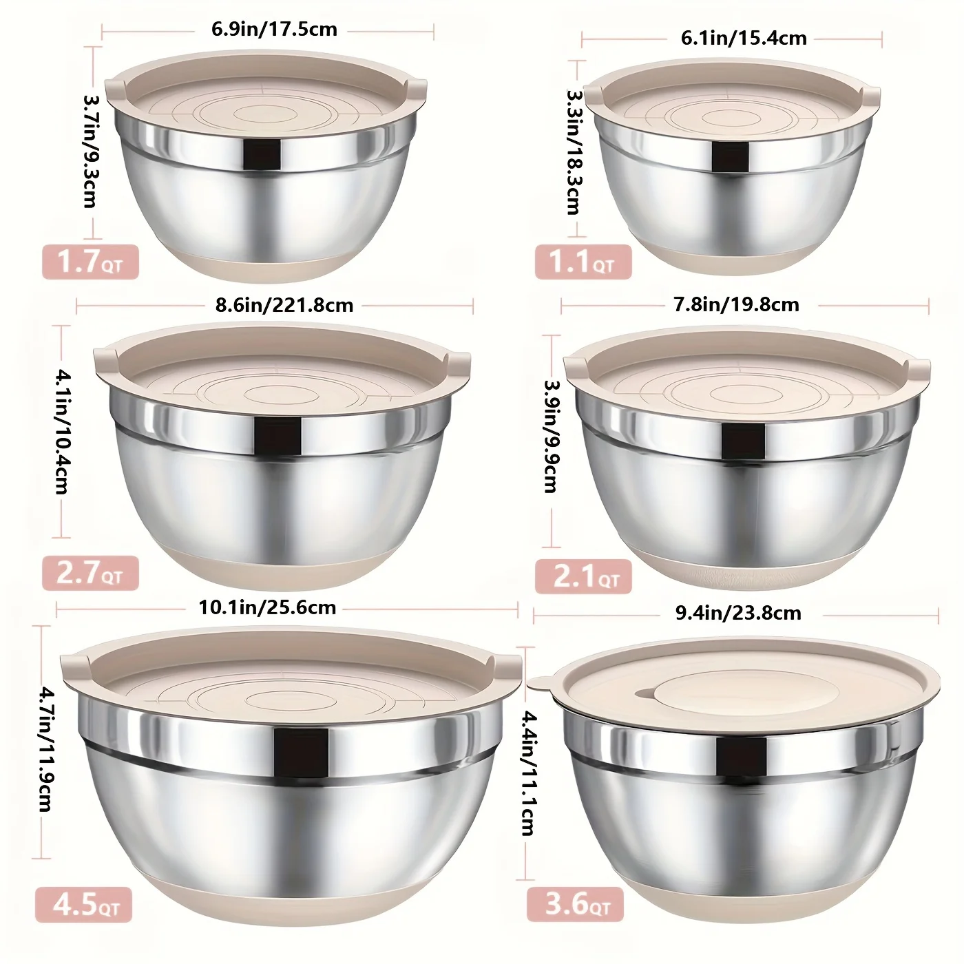 Set of Mixing Bowls Made of St - Home Cooking Utensil Set บทวิจารณ์และราคา