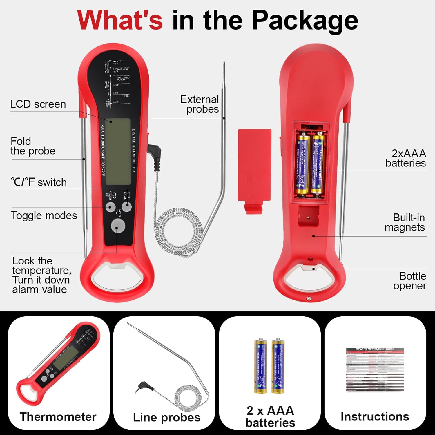 Long Cable Professional Meat T - Home Cooking Help บทวิจารณ์และราคา